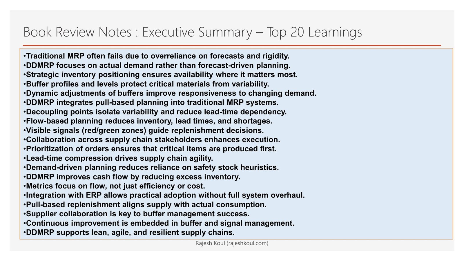Demand Driven Material Requirements Planning review, page 2 of 14