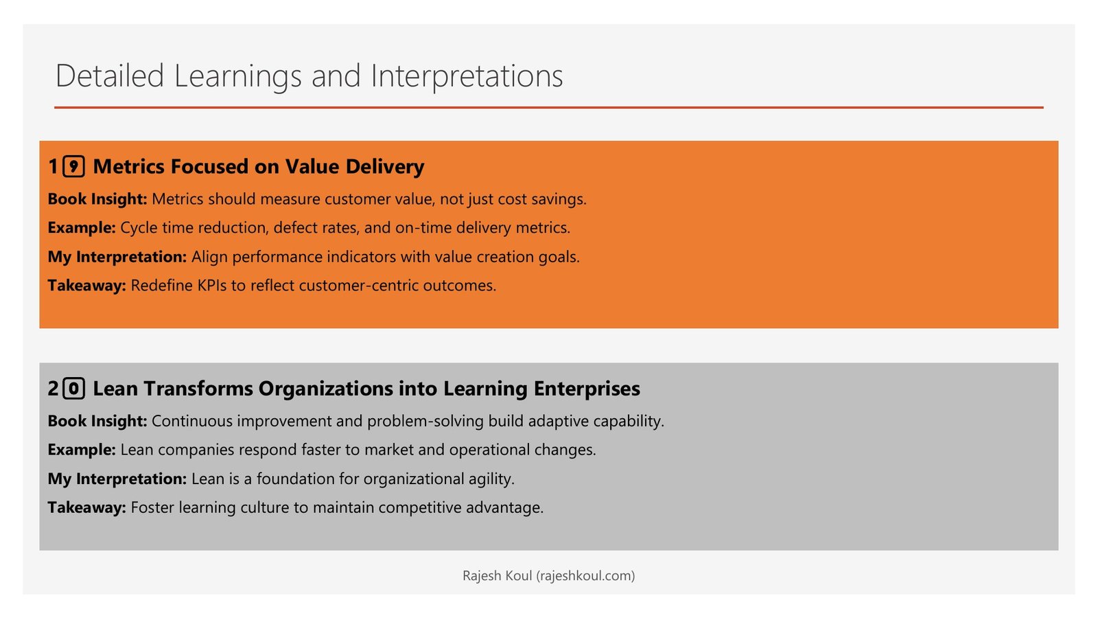 Lean Thinking review, page 12 of 14