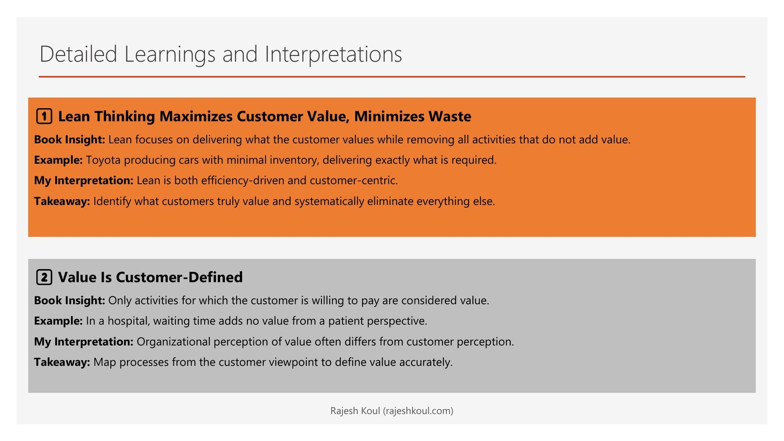 Lean Thinking review, page 3 of 14