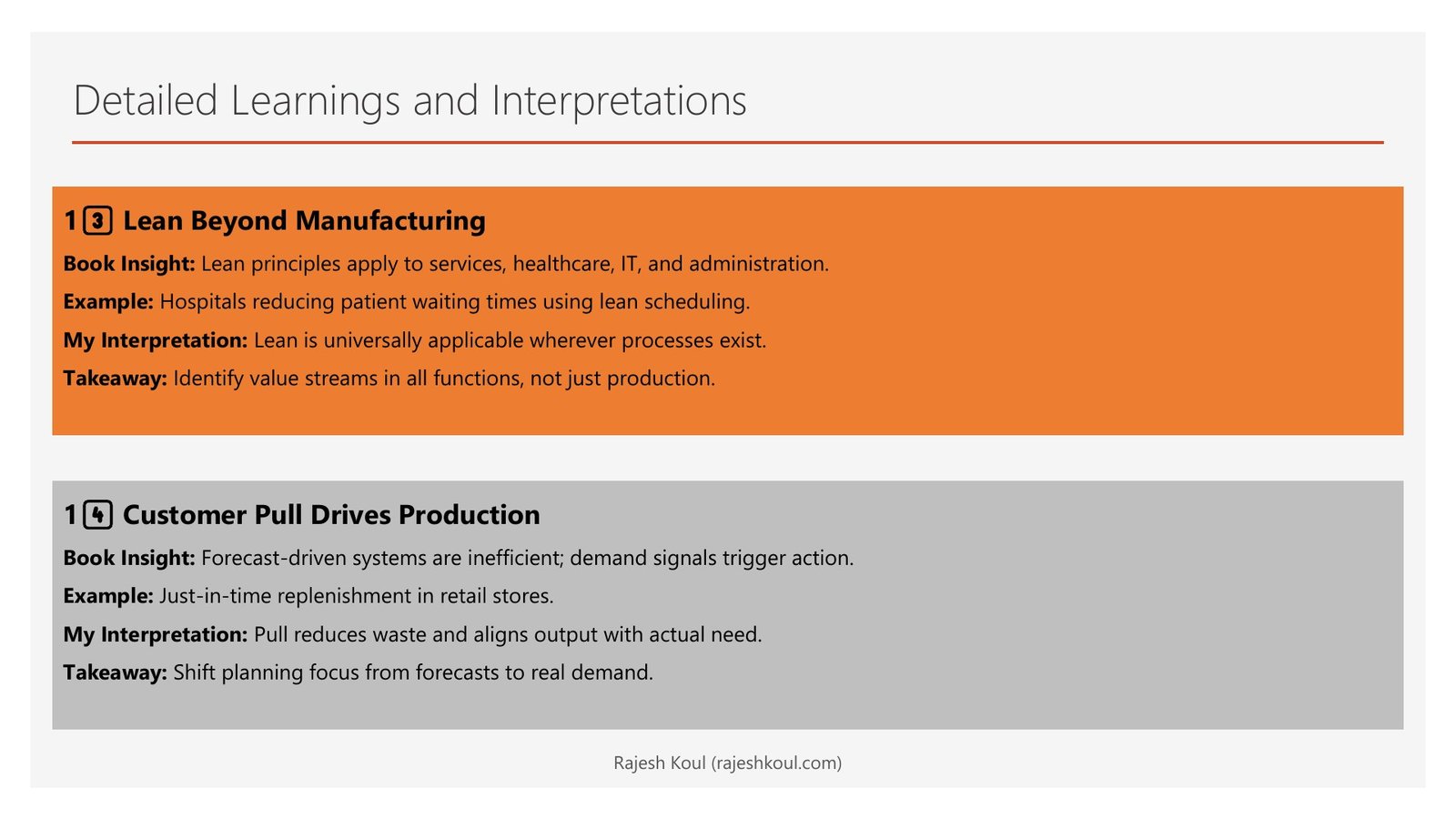 Lean Thinking review, page 9 of 14